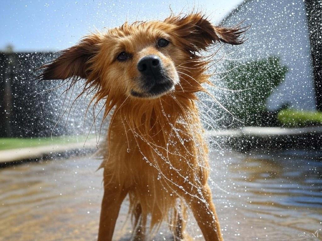 Wet dog shaking? Why he does it