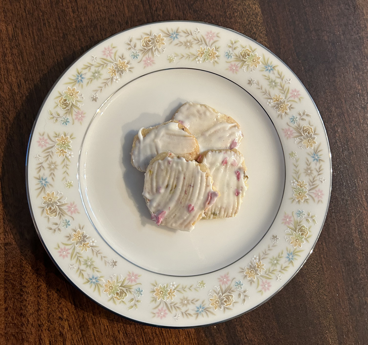 Add spring to your plate with rose and pistachio shortbread cookies