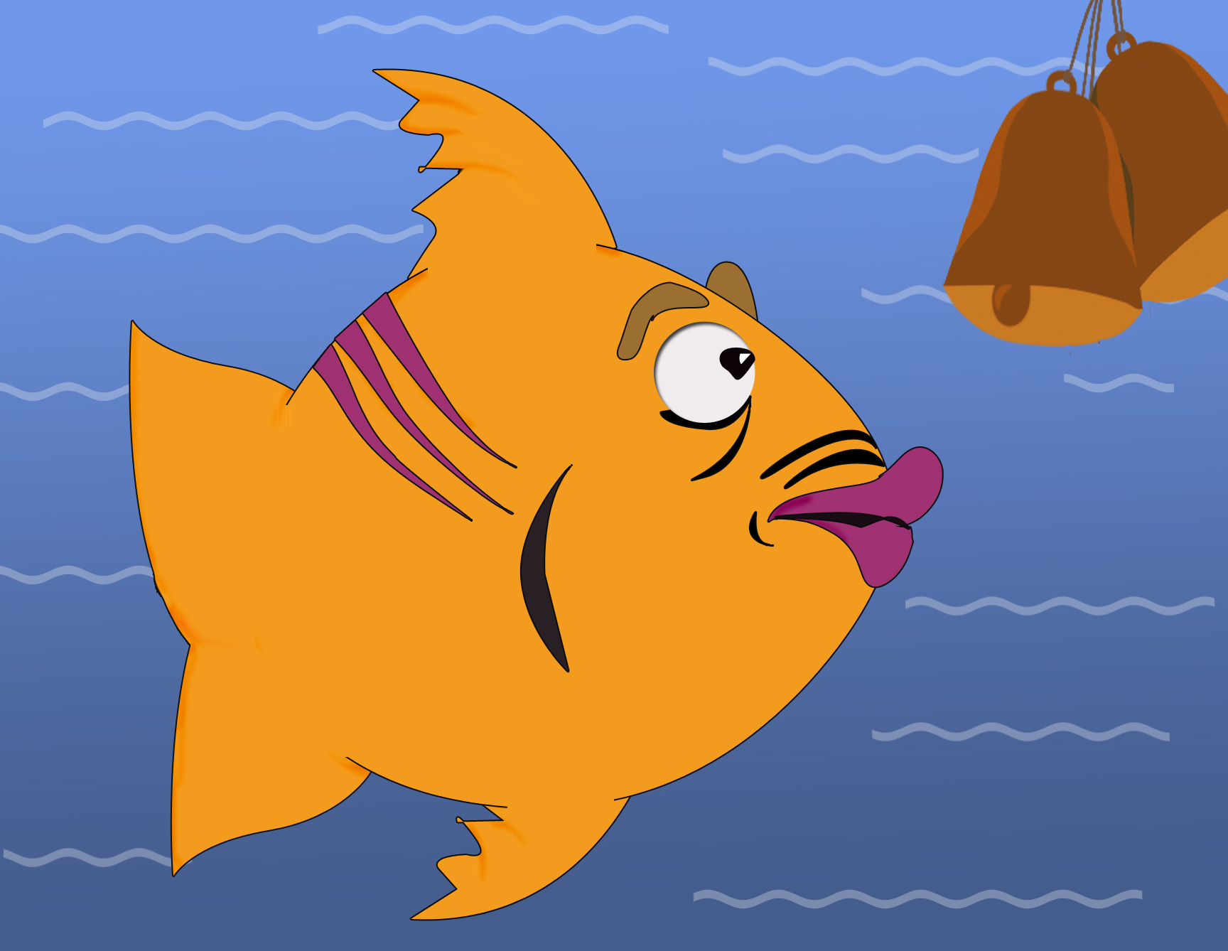 Fish doorbell rings in a solution