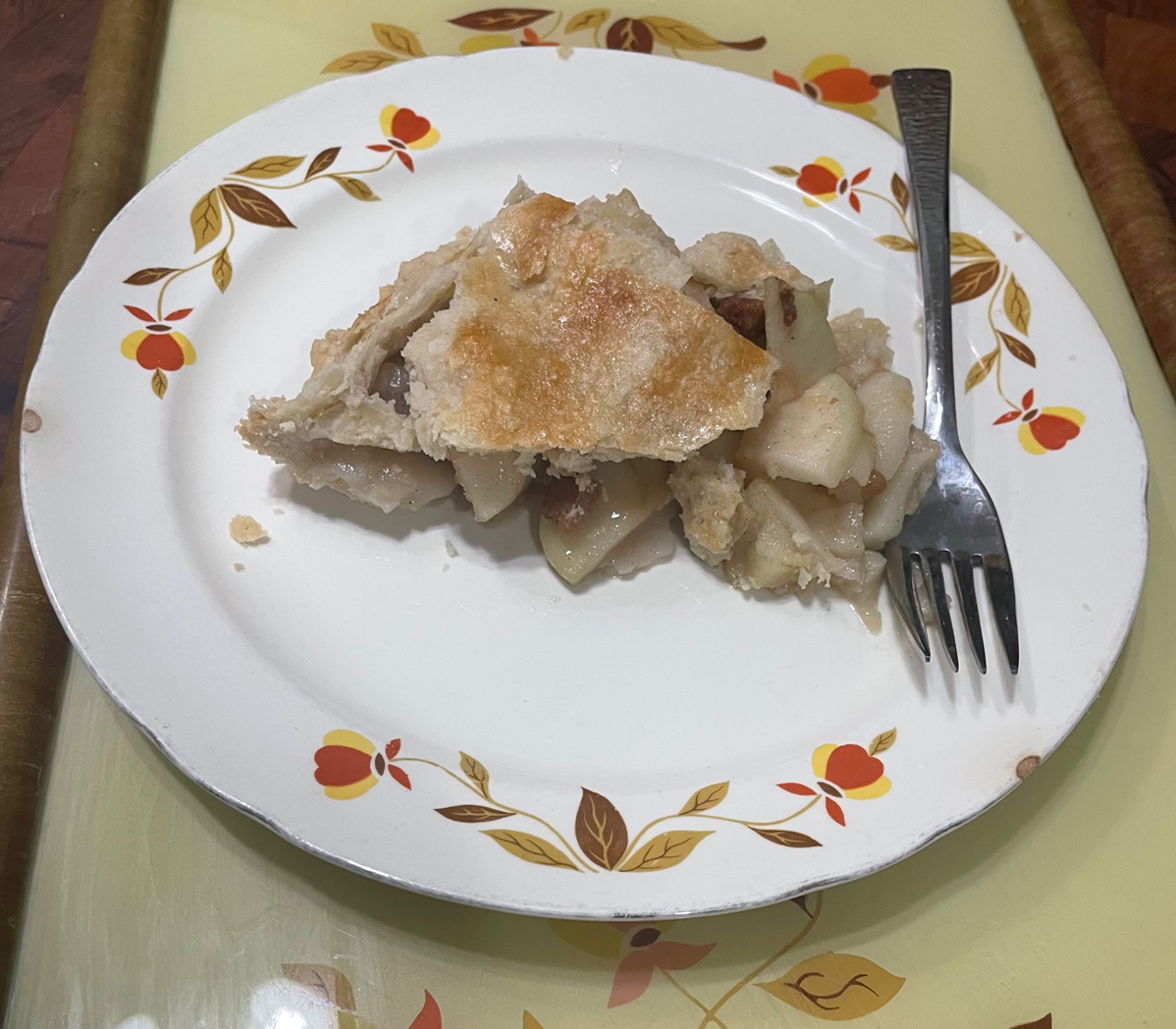 Apple and salt pork pie satisfies the sweet tooth
