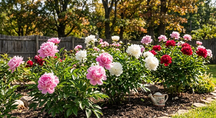 Encouraging peonies